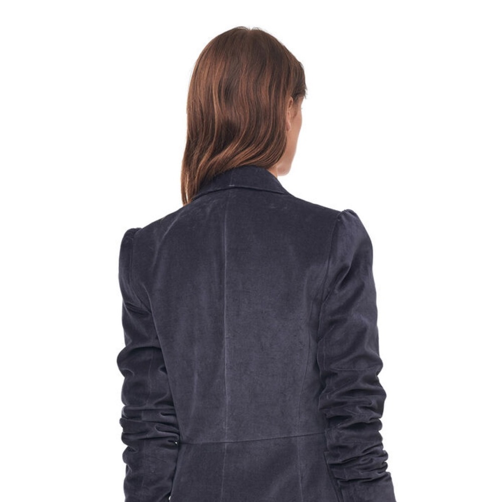 Rebecca Taylor - Puff sleeve purple velvet stretch blazer - size 6 - worn twice